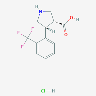Picture of trans-4-(2-(Trifluoromethyl)phenyl)pyrrolidine-3-carboxylic acid hydrochloride