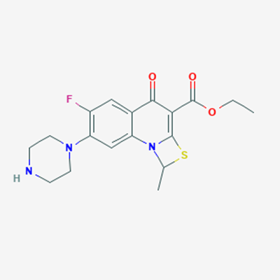 Picture of Ethyl 6-fluoro-1-methyl-4-oxo-7-(piperazin-1-yl)-1,4-dihydro-[1,3]thiazeto[3,2-a]quinoline-3-carboxylate