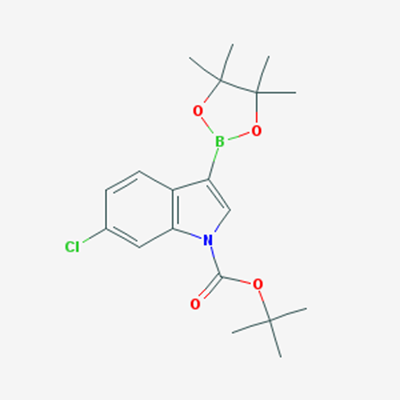 Picture of tert-Butyl 6-chloro-3-(4,4,5,5-tetramethyl-1,3,2-dioxaborolan-2-yl)-1H-indole-1-carboxylate