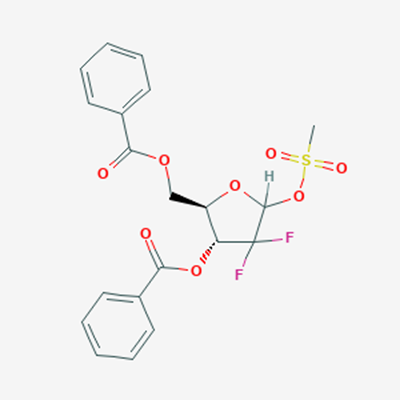 Picture of ((2R,3R)-3-(Benzoyloxy)-4,4-difluoro-5-((methylsulfonyl)oxy)tetrahydrofuran-2-yl)methyl benzoate