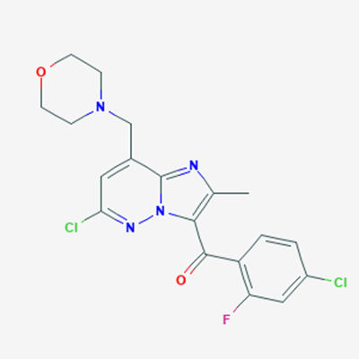 Picture of (4-Chloro-2-fluorophenyl)(6-chloro-2-methyl-8-(morpholinomethyl)imidazo[1,2-b]pyridazin-3-yl)methanone