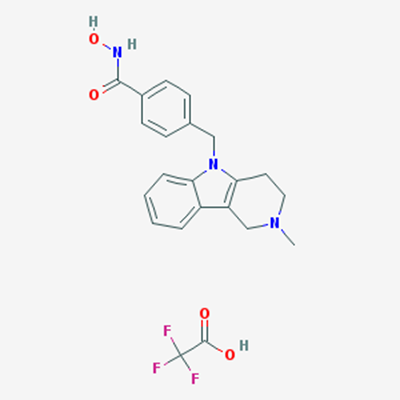 Picture of N-Hydroxy-4-((2-methyl-3,4-dihydro-1H-pyrido[4,3-b]indol-5(2H)-yl)methyl)benzamide 2,2,2-trifluoroacetate