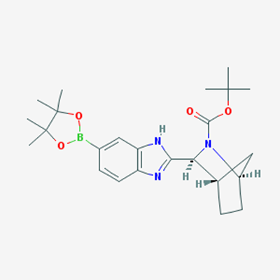 Picture of (1R,3S,4S)-tert-Butyl 3-(6-(4,4,5,5-tetramethyl-1,3,2-dioxaborolan-2-yl)-1H-benzo[d]imidazol-2-yl)-2-azabicyclo[2.2.1]heptane-2-carboxylate