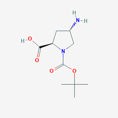 Picture of (2R,4S)-4-Amino-1-(tert-butoxycarbonyl)pyrrolidine-2-carboxylic acid