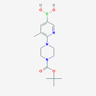 Picture of (6-(4-(tert-Butoxycarbonyl)piperazin-1-yl)-5-methylpyridin-3-yl)boronic acid