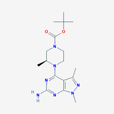 Picture of (S)-tert-Butyl 4-(6-amino-1,3-dimethyl-1H-pyrazolo[3,4-d]pyrimidin-4-yl)-3-methylpiperazine-1-carboxylate