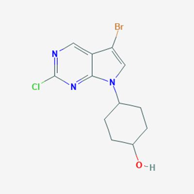 Picture of trans-4-(5-Bromo-2-chloro-7H-pyrrolo[2,3-d]pyrimidin-7-yl)cyclohexanol