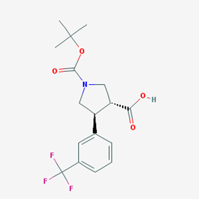 Picture of trans-1-(tert-Butoxycarbonyl)-4-(3-(trifluoromethyl)phenyl)pyrrolidine-3-carboxylic acid