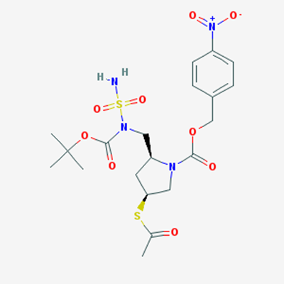 Picture of (2S,4S)-4-Nitrobenzyl 4-(acetylthio)-2-(((tert-butoxycarbonyl)(sulfamoyl)amino)methyl)pyrrolidine-1-carboxylate