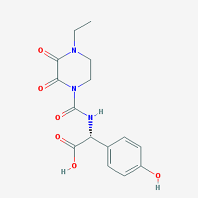 Picture of (R)-2-(4-Ethyl-2,3-dioxopiperazine-1-carboxamido)-2-(4-hydroxyphenyl)acetic acid