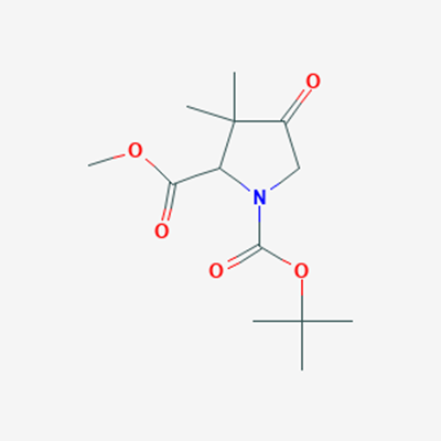 Picture of 1-tert-Butyl 2-methyl 3,3-dimethyl-4-oxopyrrolidine-1,2-dicarboxylate