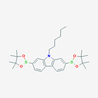 Picture of 9-Hexyl-2,7-bis(4,4,5,5-tetramethyl-1,3,2-dioxaborolan-2-yl)-9H-carbazole