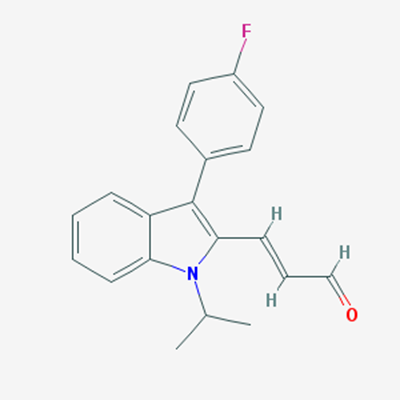 Picture of (E)-3-(3-(4-Fluorophenyl)-1-isopropyl-1H-indol-2-yl)acrylaldehyde