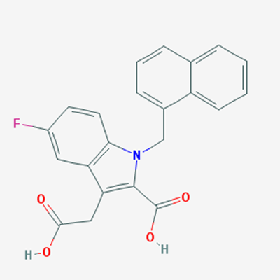 Picture of 3-(Carboxymethyl)-5-fluoro-1-(naphthalen-1-ylmethyl)-1H-indole-2-carboxylic acid