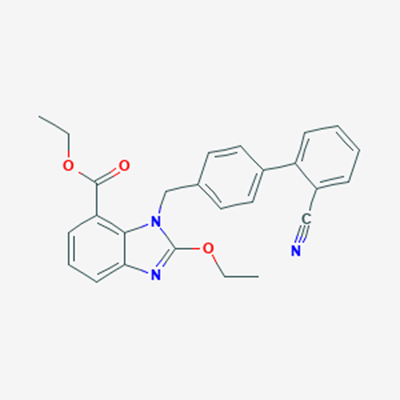 Picture of Ethyl 1-((2 -cyano-[1,1 -biphenyl]-4-yl)methyl)-2-ethoxy-1H-benzo[d]imidazole-7-carboxylate