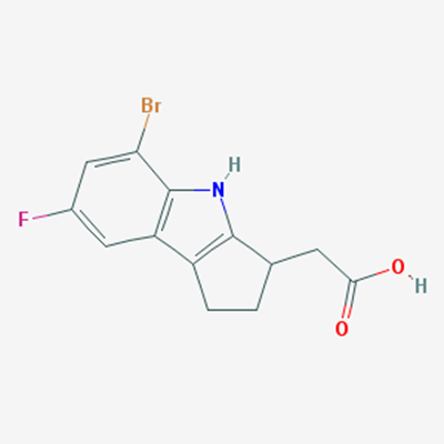 Picture of 2-(5-Bromo-7-fluoro-1,2,3,4-tetrahydrocyclopenta[b]indol-3-yl)acetic acid