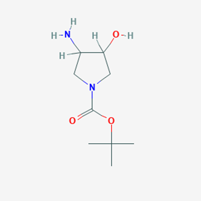 Picture of [trans-]-3-amino-4-hydroxy-1-pyrrolidinecarboxylic acid 1,1-dimethylethyl ester