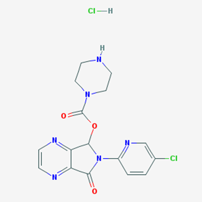 Picture of 6-(5-Chloropyridin-2-yl)-7-oxo-6,7-dihydro-5H-pyrrolo[3,4-b]pyrazin-5-yl piperazine-1-carboxylate hydrochloride