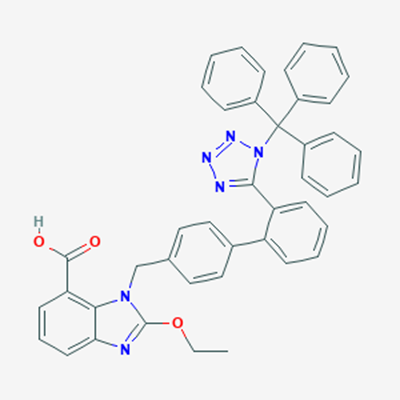 Picture of 2-Ethoxy-1-((2 -(1-trityl-1H-tetrazol-5-yl)-[1,1 -biphenyl]-4-yl)methyl)-1H-benzo[d]imidazole-7-carboxylic acid