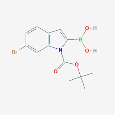 Picture of (6-Bromo-1-(tert-butoxycarbonyl)-1H-indol-2-yl)boronic acid