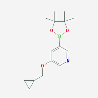 Picture of 3-(Cyclopropylmethoxy)-5-(4,4,5,5-tetramethyl-1,3,2-dioxaborolan-2-yl)pyridine