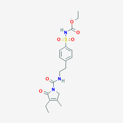 Picture of Ethyl (4-(2-(3-ethyl-4-methyl-2-oxo-2,5-dihydro-1H-pyrrole-1-carboxamido)ethyl)phenyl)sulfonylcarbamate