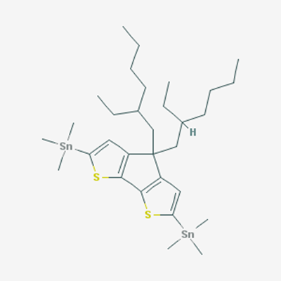 Picture of (4,4-Bis(2-ethylhexyl)-4H-cyclopenta[1,2-b:5,4-b ]dithiophene-2,6-diyl)bis(trimethylstannane)