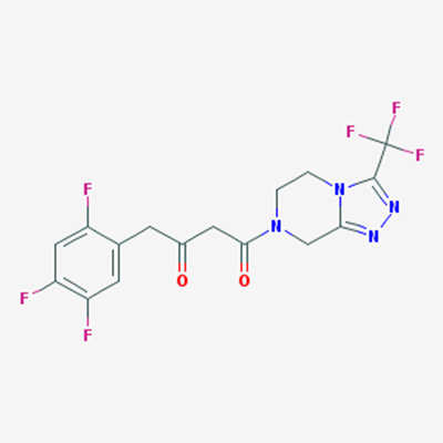 Picture of 1-(3-(Trifluoromethyl)-5,6-dihydro-[1,2,4]triazolo[4,3-a]pyrazin-7(8H)-yl)-4-(2,4,5-trifluorophenyl)butane-1,3-dione