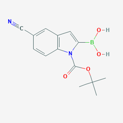 Picture of (1-(tert-Butoxycarbonyl)-5-cyano-1H-indol-2-yl)boronic acid