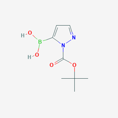Picture of (1-(tert-Butoxycarbonyl)-1H-pyrazol-5-yl)boronic acid