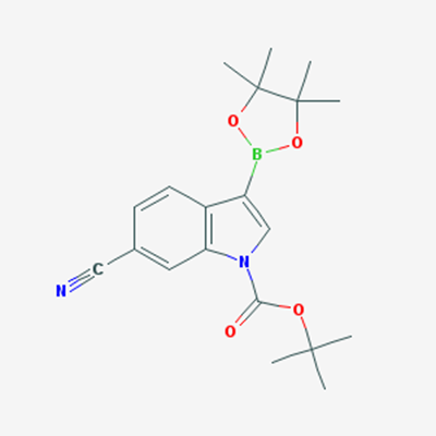 Picture of tert-Butyl 6-cyano-3-(4,4,5,5-tetramethyl-1,3,2-dioxaborolan-2-yl)-1H-indole-1-carboxylate