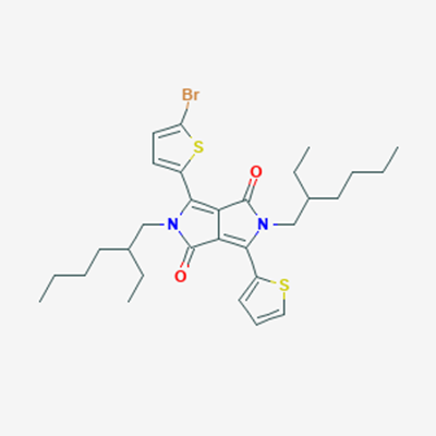 Picture of 3-(5-Bromothiophen-2-yl)-2,5-bis(2-ethylhexyl)-6-(thiophen-2-yl)pyrrolo[3,4-c]pyrrole-1,4(2H,5H)-dione