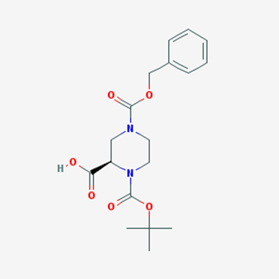 Picture of (R)-4-((Benzyloxy)carbonyl)-1-(tert-butoxycarbonyl)piperazine-2-carboxylic acid