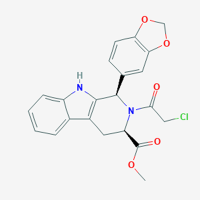Picture of (6R,12aR)-methyl1,2,3,4-tetrahydro-2-chloroacetyl-1-(3,4-methylenedioxyphenyl)-9H-pyrido[3,4-b]indole-3-carboxylate