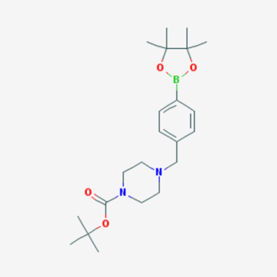 Picture of tert-Butyl 4-(4-(4,4,5,5-tetramethyl-1,3,2-dioxaborolan-2-yl)benzyl)piperazine-1-carboxylate