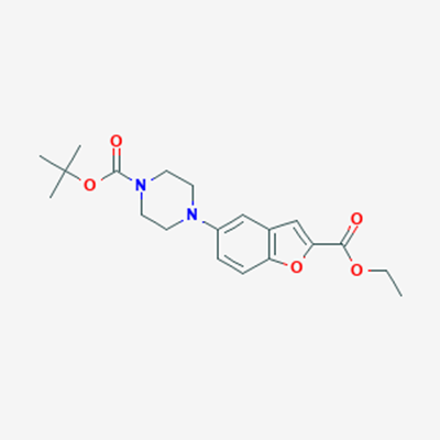 Picture of tert-Butyl 4-(2-(ethoxycarbonyl)benzofuran-5-yl)piperazine-1-carboxylate