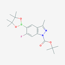 Picture of tert-Butyl 6-fluoro-3-methyl-5-(4,4,5,5-tetramethyl-1,3,2-dioxaborolan-2-yl)-1H-indazole-1-carboxylate