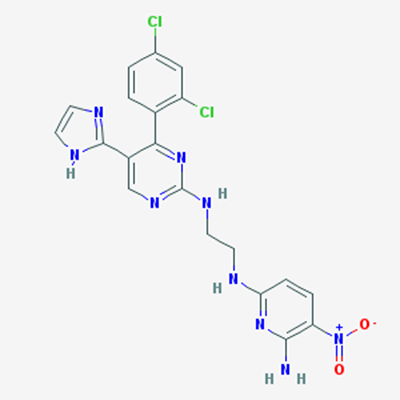 Picture of N2-(2-((4-(2,4-Dichlorophenyl)-5-(1H-imidazol-2-yl)pyrimidin-2-yl)amino)ethyl)-5-nitropyridine-2,6-diamine