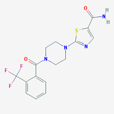 Picture of 2-(4-(2-(Trifluoromethyl)benzoyl)piperazin-1-yl)thiazole-5-carboxamide