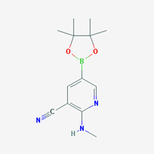 Picture of 2-(Methylamino)-5-(4,4,5,5-tetramethyl-1,3,2-dioxaborolan-2-yl)nicotinonitrile