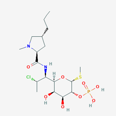 Picture of Methyl7-chloro-6,7,8-trideoxy-6-(1-methyl-trans-4-propyl-L-2-pyrrolidinecarboxamido)-1-thio-L-threo-alpha-D-galacto-octopyranoside2-(dihydrogenphosphate)