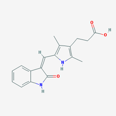 Picture of (Z)-3-(2,4-Dimethyl-5-((2-oxoindolin-3-ylidene)methyl)-1H-pyrrol-3-yl)propanoic acid