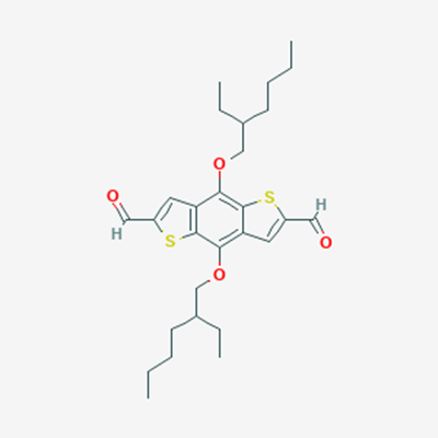 Picture of 4,8-bis((2-ethylhexyl)oxy)benzo[1,2-b:4,5-b]dithiophene-2,6-dicarbaldehyde