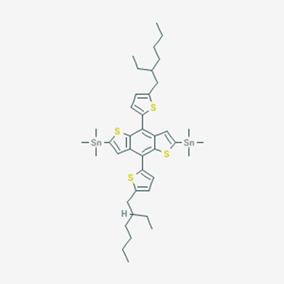 Picture of 2,6-bis(trimethylstannyl)-4,8-bis(5-(2-ethylhexyl)thiophen-2-yl)benzo[1,2-b:4,5-b]dithiophene