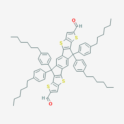 Picture of Dithieno[2,3-d:2,3-d]-s-indaceno[1,2-b:5,6-b]dithiophene-2,8-dicarboxaldehyde, 6,6,12,12-tetrakis(4-hexylphenyl)-6,12-dihydro