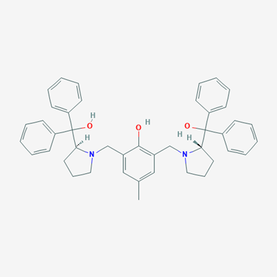 Picture of ((2S,2'S)-1,1'-((2-Hydroxy-5-methyl-1,3-phenylene)bis(methylene))bis(pyrrolidine-2,1-diyl))bis(diphenylmethanol)