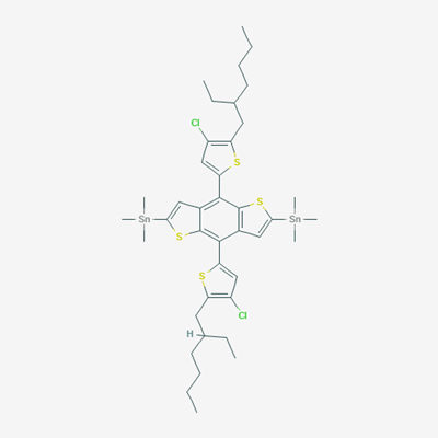 Picture of (4,8-Bis(4-chloro-5-(2-ethylhexyl)thiophen-2-yl)benzo[1,2-b:4,5-b']dithiophene-2,6-diyl)bis(trimethylstannane)