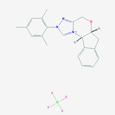 Picture of (5aR,10bS)-2-Mesityl-4,5a,6,10b-tetrahydro-2H-indeno[2,1-b][1,2,4]triazolo[4,3-d][1,4]oxazin-11-ium tetrafluoroborate
