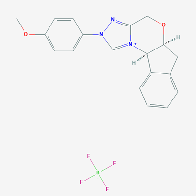 Picture of (5AS,10bR)-2-(4-methoxyphenyl)-5a,10b-dihydro-4H,6H-indeno[2,1-b][1,2,4]triazolo[4,3-d][1,4]oxazin-2-ium tetrafluoroborate