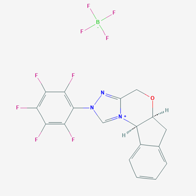Picture of (5aS,10bR)-2-(Perfluorophenyl)-4,5a,6,10b-tetrahydro-2H-indeno[2,1-b][1,2,4]triazolo[4,3-d][1,4]oxazin-11-ium tetrafluoroborate